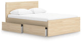 Onita Natural Full Panel Platform Bed with 2 Side Storage from Ashley Furniture - Luna Furniture