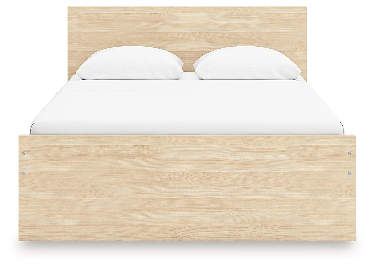 Onita Natural Full Panel Platform Bed with 2 Side Storage from Ashley Furniture - Luna Furniture