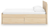 Onita Natural Full Panel Platform Bed with 2 Side Storage from Ashley Furniture - Luna Furniture
