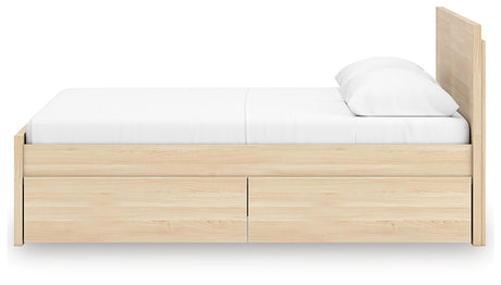Onita Natural Full Panel Platform Bed with 2 Side Storage from Ashley Furniture - Luna Furniture