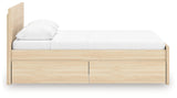 Onita Natural Full Panel Platform Bed with 2 Side Storage from Ashley Furniture - Luna Furniture