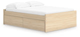 Onita Natural Full Platform Bed with 1 Side Storage from Ashley Furniture - Luna Furniture