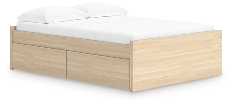 Onita Natural Full Platform Bed with 1 Side Storage from Ashley Furniture - Luna Furniture