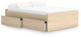 Onita Natural Full Platform Bed with 1 Side Storage from Ashley Furniture - Luna Furniture