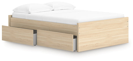 Onita Natural Full Platform Bed with 1 Side Storage from Ashley Furniture - Luna Furniture