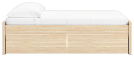 Onita Natural Full Platform Bed with 1 Side Storage from Ashley Furniture - Luna Furniture