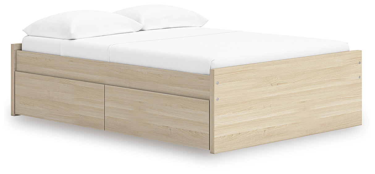 Onita Natural Full Platform Bed with 2 Side Storage from Ashley Furniture - Luna Furniture