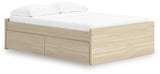 Onita Natural Full Platform Bed with 2 Side Storage from Ashley Furniture - Luna Furniture