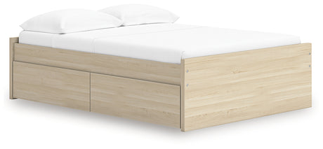 Onita Natural Full Platform Bed with 2 Side Storage from Ashley Furniture - Luna Furniture