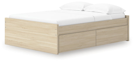 Onita Natural Full Platform Bed with 2 Side Storage from Ashley Furniture - Luna Furniture