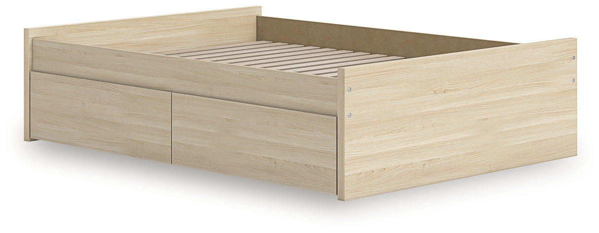 Onita Natural Full Platform Bed with 2 Side Storage from Ashley Furniture - Luna Furniture