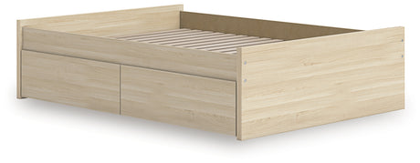 Onita Natural Full Platform Bed with 2 Side Storage from Ashley Furniture - Luna Furniture