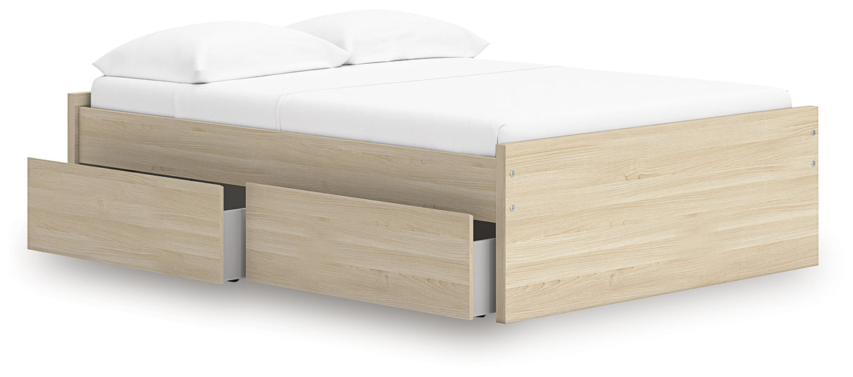 Onita Natural Full Platform Bed with 2 Side Storage from Ashley Furniture - Luna Furniture