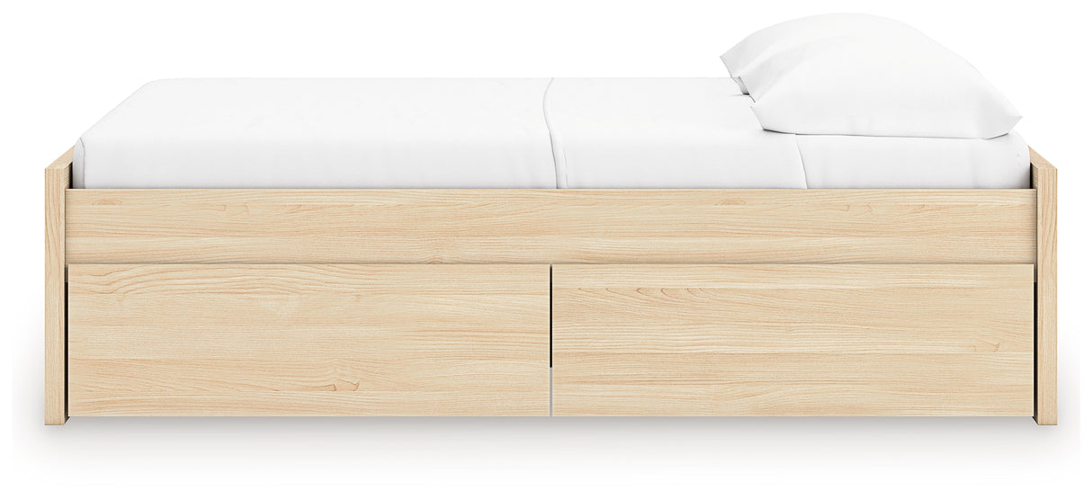 Onita Natural Full Platform Bed with 2 Side Storage from Ashley Furniture - Luna Furniture