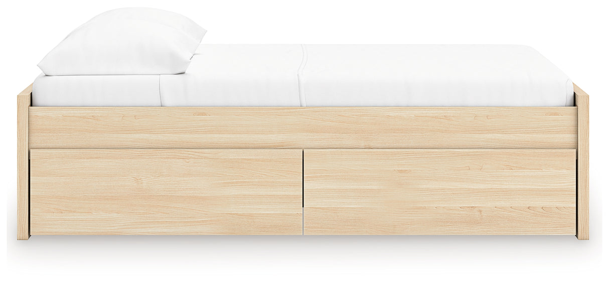 Onita Natural Full Platform Bed with 2 Side Storage from Ashley Furniture - Luna Furniture