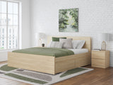 Onita Natural King Panel Platform Bed with 2 Side Storage from Ashley Furniture - Luna Furniture