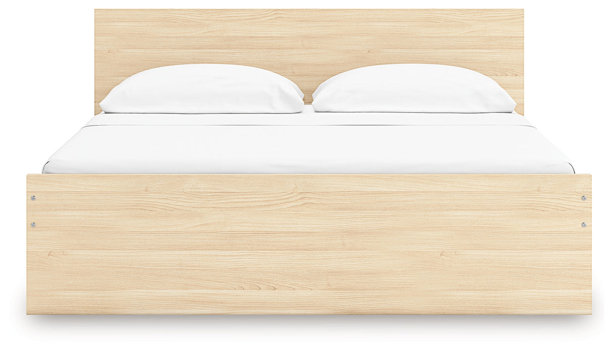 Onita Natural King Panel Platform Bed with 2 Side Storage from Ashley Furniture - Luna Furniture