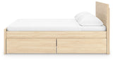 Onita Natural King Panel Platform Bed with 2 Side Storage from Ashley Furniture - Luna Furniture