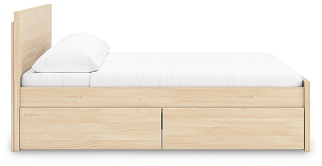 Onita Natural King Panel Platform Bed with 2 Side Storage from Ashley Furniture - Luna Furniture