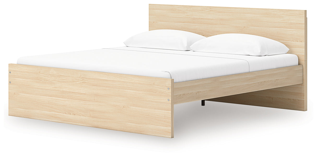 Onita Natural King Panel Platform Bed with Storage from Ashley Furniture - Luna Furniture