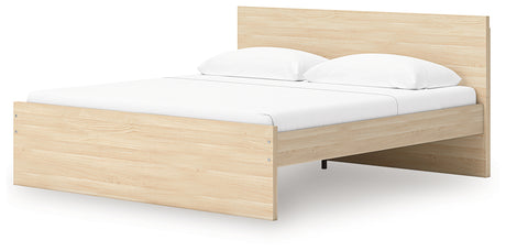 Onita Natural King Panel Platform Bed with Storage from Ashley Furniture - Luna Furniture