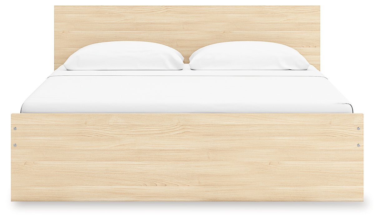Onita Natural King Panel Platform Bed with Storage from Ashley Furniture - Luna Furniture