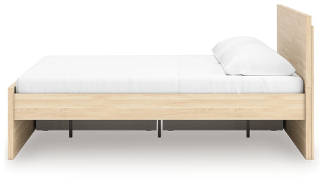 Onita Natural King Panel Platform Bed with Storage from Ashley Furniture - Luna Furniture