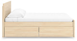 Onita Natural King Panel Platform Bed with Storage from Ashley Furniture - Luna Furniture