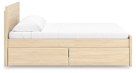 Onita Natural King Panel Platform Bed with Storage from Ashley Furniture - Luna Furniture