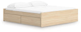 Onita Natural King Platform Bed with 1 Side Storage from Ashley Furniture - Luna Furniture