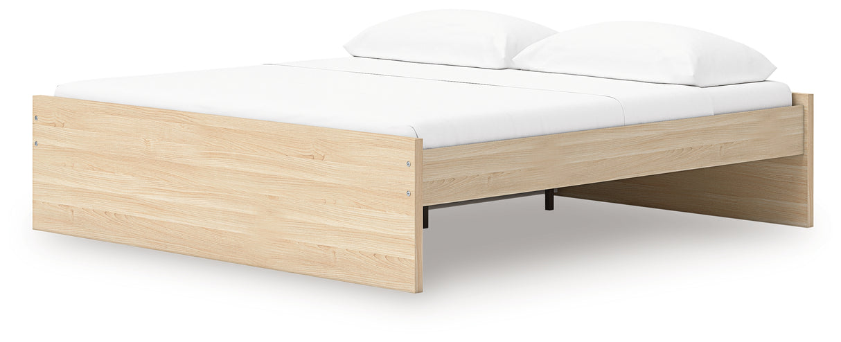 Onita Natural King Platform Bed with 1 Side Storage from Ashley Furniture - Luna Furniture