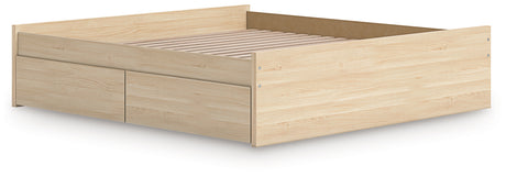 Onita Natural King Platform Bed with 1 Side Storage from Ashley Furniture - Luna Furniture