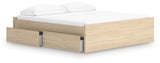 Onita Natural King Platform Bed with 1 Side Storage from Ashley Furniture - Luna Furniture
