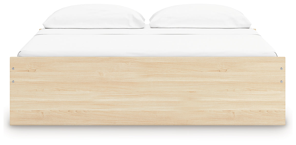 Onita Natural King Platform Bed with 1 Side Storage from Ashley Furniture - Luna Furniture