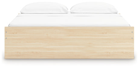 Onita Natural King Platform Bed with 1 Side Storage from Ashley Furniture - Luna Furniture