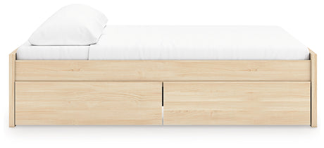 Onita Natural King Platform Bed with 1 Side Storage from Ashley Furniture - Luna Furniture