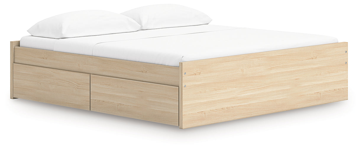 Onita Natural King Platform Bed with 2 Side Storage from Ashley - Luna Furniture