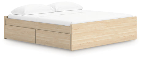Onita Natural King Platform Bed with 2 Side Storage from Ashley Furniture - Luna Furniture