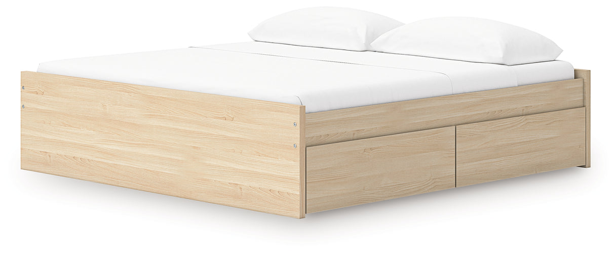 Onita Natural King Platform Bed with 2 Side Storage from Ashley - Luna Furniture