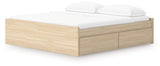 Onita Natural King Platform Bed with 2 Side Storage from Ashley - Luna Furniture