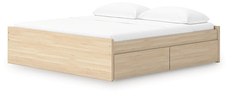 Onita Natural King Platform Bed with 2 Side Storage from Ashley Furniture - Luna Furniture