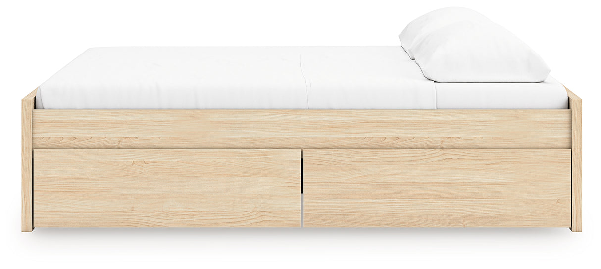 Onita Natural King Platform Bed with 2 Side Storage from Ashley - Luna Furniture