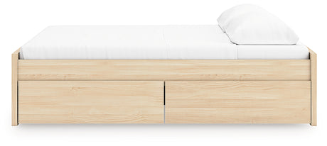 Onita Natural King Platform Bed with 2 Side Storage from Ashley Furniture - Luna Furniture