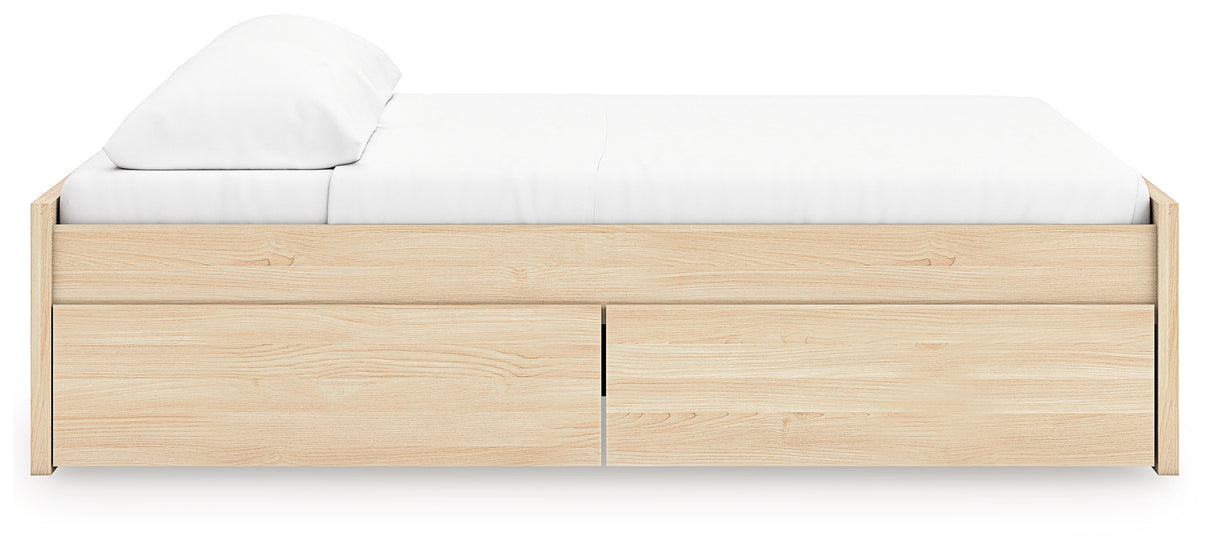 Onita Natural King Platform Bed with 2 Side Storage from Ashley - Luna Furniture