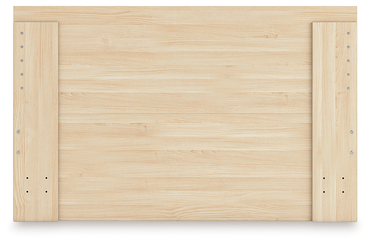 Onita Natural Queen Panel Platform Bed with 1 Side Storage from Ashley Furniture - Luna Furniture