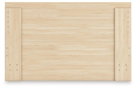 Onita Natural Queen Panel Platform Bed with 1 Side Storage from Ashley - Luna Furniture