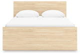 Onita Natural Queen Panel Platform Bed with 1 Side Storage from Ashley Furniture - Luna Furniture