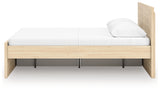 Onita Natural Queen Panel Platform Bed with 1 Side Storage from Ashley Furniture - Luna Furniture
