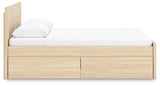 Onita Natural Queen Panel Platform Bed with 1 Side Storage from Ashley Furniture - Luna Furniture