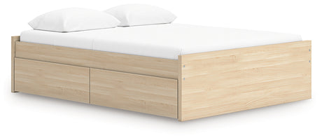 Onita Natural Queen Platform Bed with 2 Side Storage from Ashley - Luna Furniture
